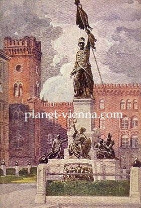 planet-vienna, die rossauer kaserne mit dem deutschmeisterdenkmal
