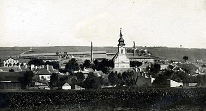 planet-vienna, Ansicht von Oberlaa mit Kirche um ca. 1930