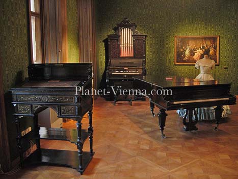 planet-vienna, der komponist johann strauss sohn; Strauss' Arbeitszimmer an der Praterstrasse