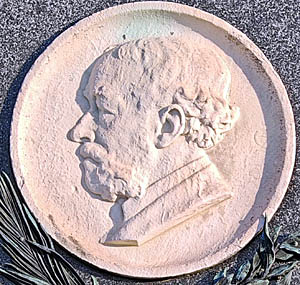 planet-vienna, der komponist joseph hellmesberger senior, medaillon am grabstein