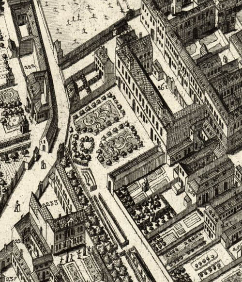 planet-vienna, Palais Mesmer mit Park und Orangerie. Aus dem Vogelschauplan von Joseph Daniel Huber
