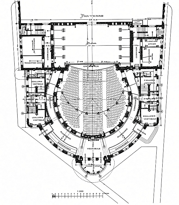 Historischer Grundriss des Raimundtheaters in Wien