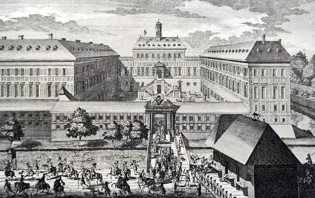 planet-vienna, schloss kaiserebersdorf in wien, stich um 1720
