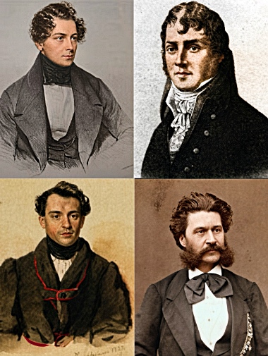 die wiener komponisten josef lanner, miachelpamer, johann strauss vater und johann strauss sohn